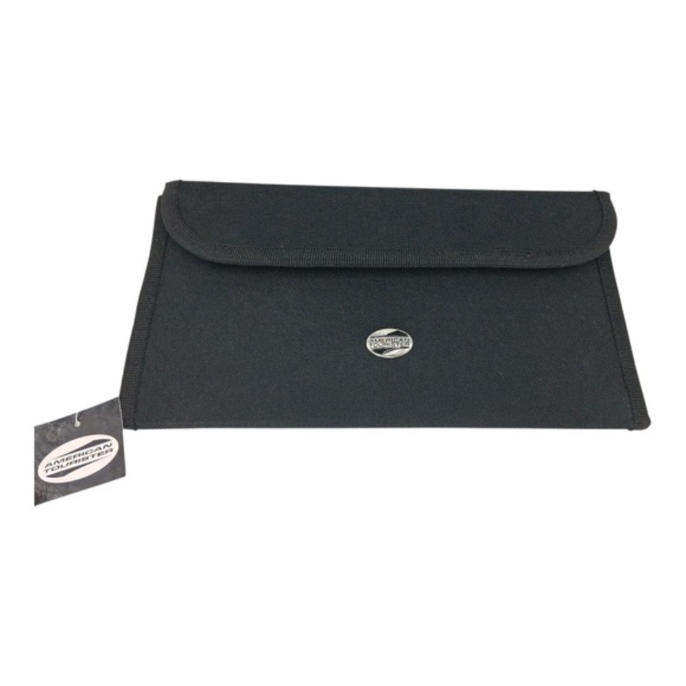 American Tourister 13" Flat Travel Wallet‎ Organizer Id-Passports Black Case New